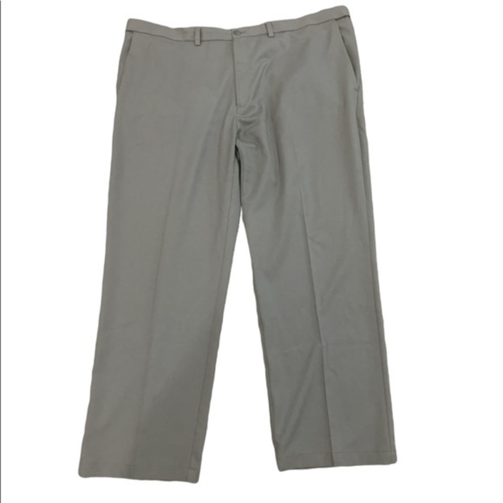 Classic Fit 42x30 Grey Flat Front Trousers